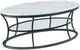 Hammary® Impact White Marble Top Oval Cocktail Table with Bronze/Silver Base-0