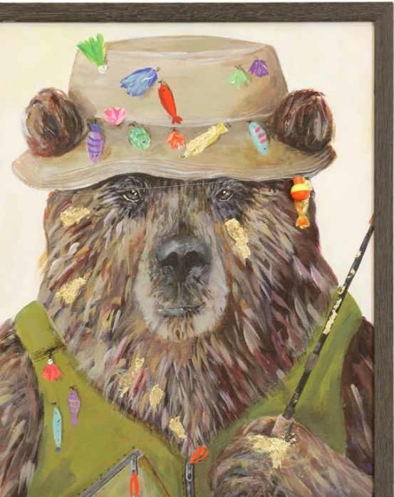 Stylecraft Fishing Bear Wall Art-1