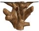 Modus Furniture One Glass Top End Table with Natural Base-0