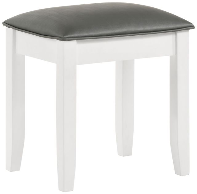 Coaster® Felicity Glossy White/Metallic Vanity Stool-0