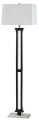 Cal® Lighting & Accessories Brushed Steel/Espresso Floor Lamp-0