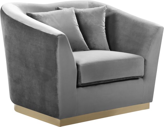 Meridian Furniture Arabella Grey Velvet Chair-0