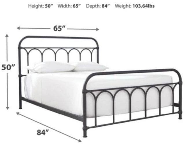 Signature Design by Ashley® Nashburg Black Queen Metal Rod Bed-3