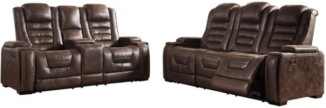 Signature Design by Ashley® Game Zone 2-Piece Bark Living Room Set with Power Reclining Sofa-0