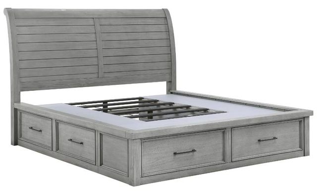 Homelegance® Logandale Antique Gray California King Sleigh Storage Bed-0