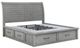 Homelegance® Logandale Antique Gray California King Sleigh Storage Bed-0