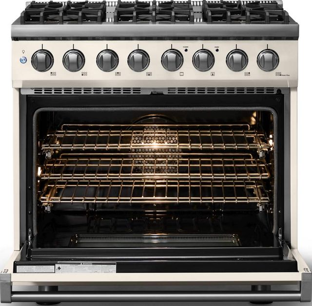 Viking® 5 Series 36" Pure White Pro Style Dual Fuel (NG) Range with Polished Chrome Trim-1