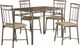 Monarch Specialties Inc. 5 Piece Espresso Marble/Bronze Dining Room Set-1