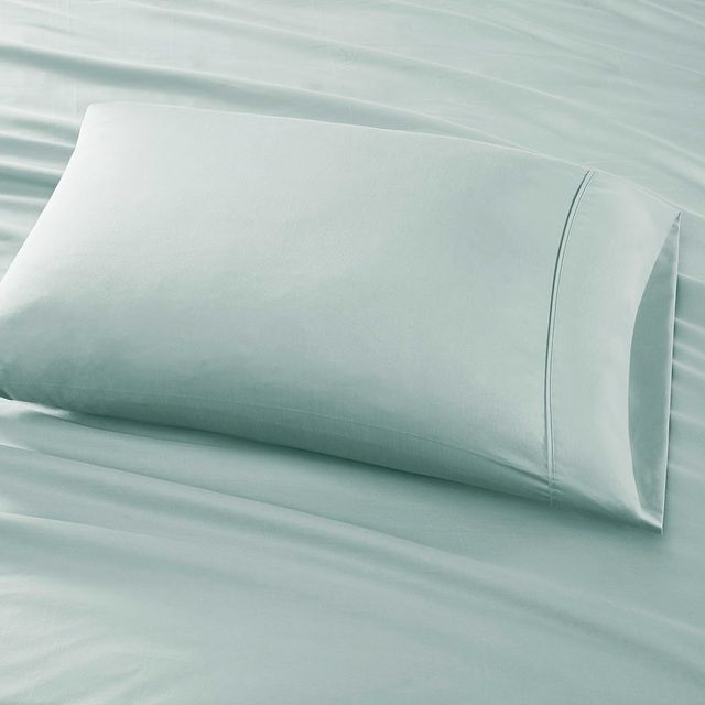 Olliix by Sleep Philosophy Seafoam Queen 300 Thread Count Liquid Cotton Sheet Set-2