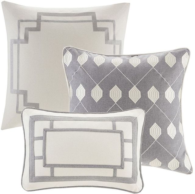 Olliix by Madison Park Signature Grey Queen Savoy Comforter Set-1
