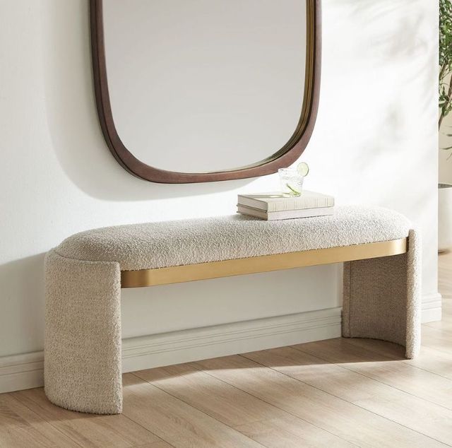 Uttermost® Serena Antique Gold/Bone White Bench-2