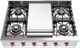 Ilve Nostalgie II 36” Stainless Steel Gas Rangetop with 6 Burners, Griddle and Copper Trim-1