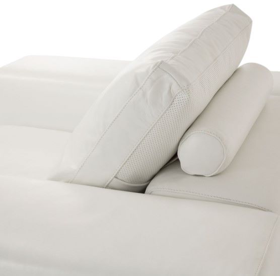 Michael Amini® Mia Bella Cream/Stainless Steel Leather Chair-3