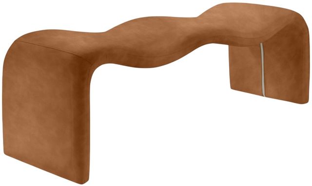 Meridian Furniture Willow Cognac Leather Bench-0