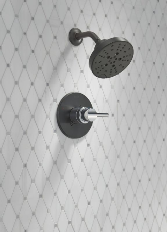 Delta Nicoli® Monitor® 14 Series H2Okinetic® Chrome/Matte Black Shower -1