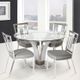 Armen Living Cleo Glass Top Dining Table with Steel Base -1