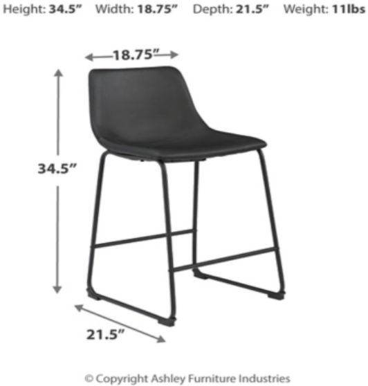 Signature Design by Ashley® Centiar Black Counter Stool-4