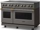 Viking® 5 Series 48" Damascus Gray Pro Style Induction Range with Brushed Brass Trim-2