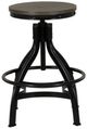 Powell® Haywood Dark Gunmetal/Gray Adjustable Backless Stool -3