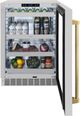 ZLINE Autograph Edition Touchstone 5.2 Cu. Ft. Satin Stainless Steel Beverage Center with Glass Door and Polished Gold Handle-2