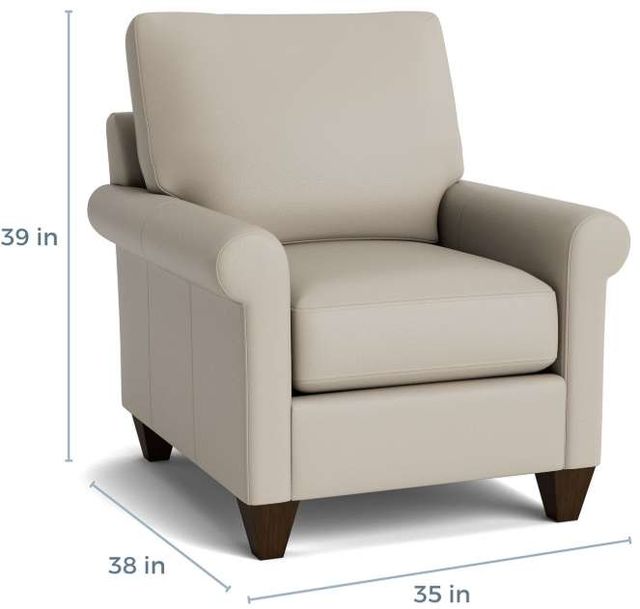 Bassett® Furniture Customizable True Custom® Leather Roll Arm Accent Chair-4