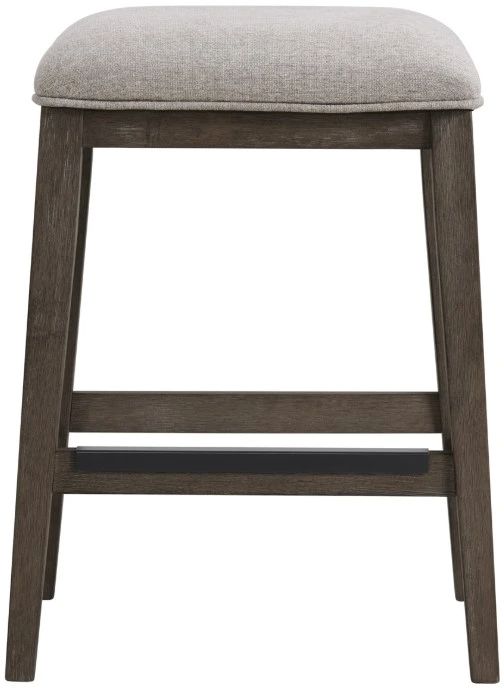 Intercon Hearst Beige/Reclaimed Chevron Backless Stool-1