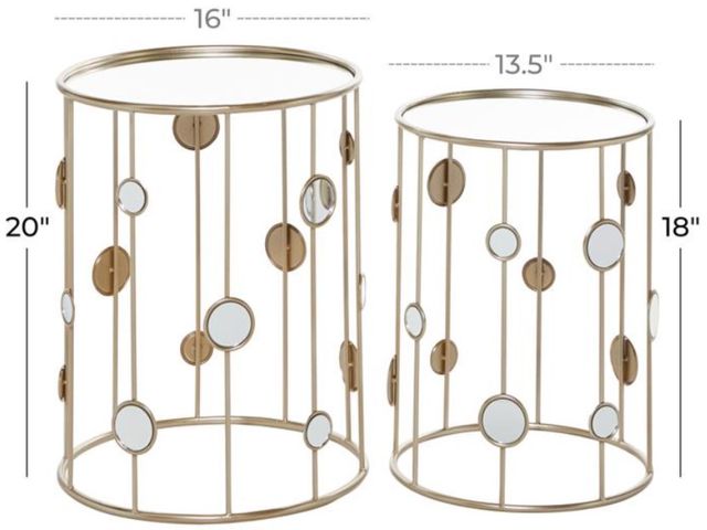 Deco Marche 2-Piece Champagne End Table Set-2