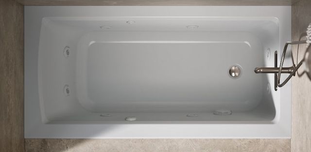 KOHLER® Archer® Ice Gray 60" x 30" Alcove Heated BubbleMassage™ Air Bath and Whirlpool Right Drain-3