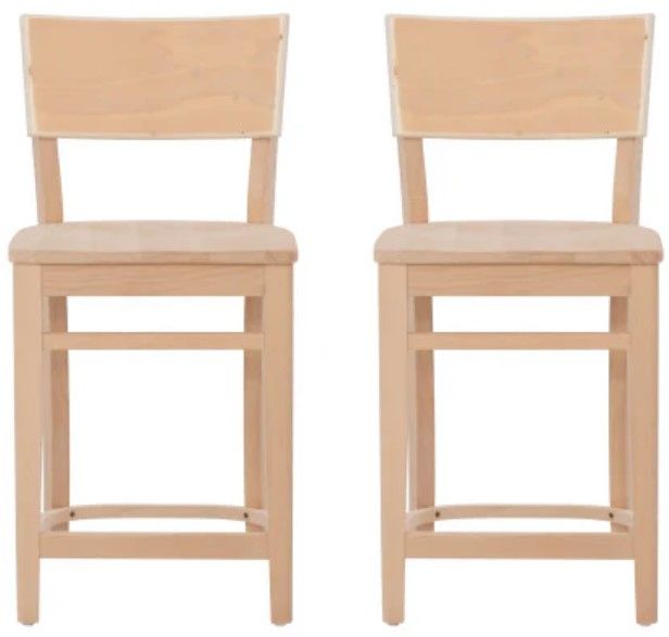 Linon Brompton 2-Piece Unfinished Counter Stool-3