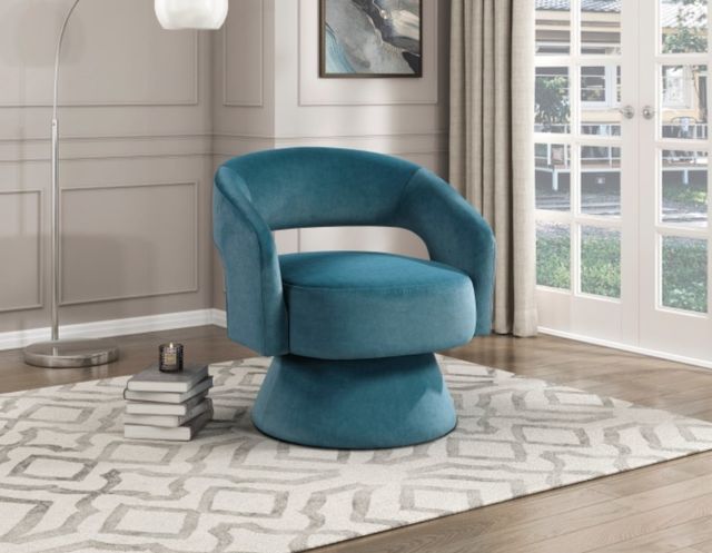 Homelegance® Lavon Dark Teal Swivel Chair-1