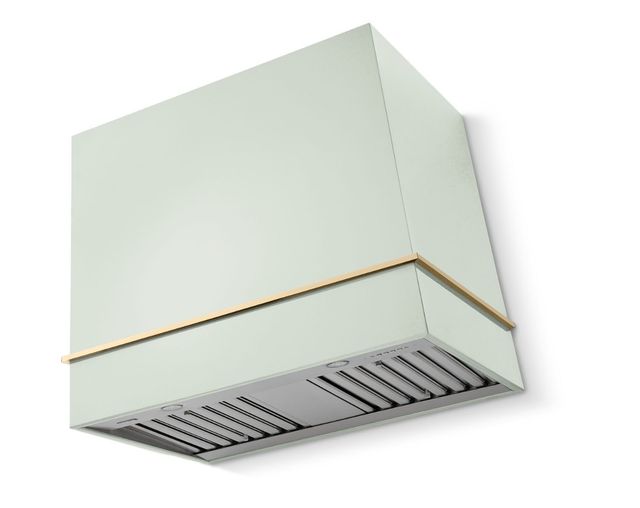 La Cornue Cornufé Loge 36" Tapestry Wall Mounted Range Hood with Polished Brass Trim-0
