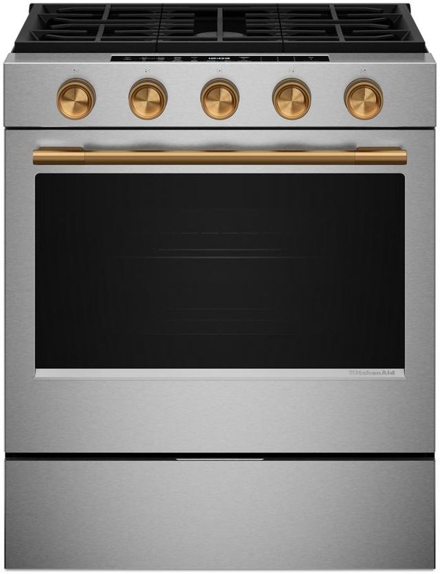 KitchenAid® 30" 5-Burner FingerPrint Resistant Stainless Steel Slide-In Gas Range-3