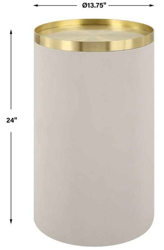 Uttermost® Circuit Brushed Brass Accent Table with White Base-2