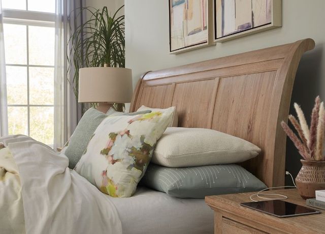 aspenhome® Cambridge Modern Khaki Queen Storage Sleigh Bed-1