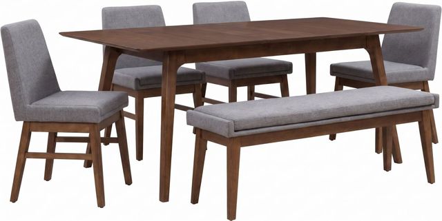 Liberty Furniture Space Savers 6-Piece Gray/Satin Walnut Dining Table Set-0