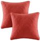 Olliix by Madison Park Quebec 2 Red 20"x20" Quilted Square Pillow Pair-0