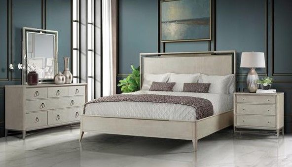 Riverside Furniture Maisie Champagne 3-Drawer Nightstand-3