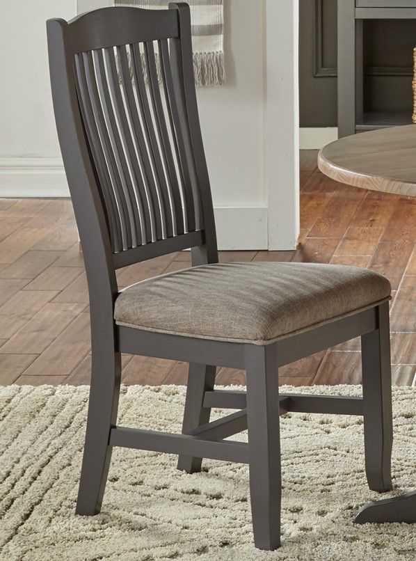 A-America® Port Townsend Gull/Seaside Pine Slatback Upholstered Dining Side Chair-1