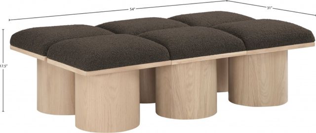 Meridian Furniture Pavilion 6-Piece Brown/Natural 54" Modular Bench Set-2