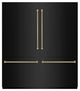 ZLINE Autograph Edition 72"  39.6 Cu. Ft. Black Stainless Steel French Door Built-In Bottom Freezer Refrigerator with Water Dispenser and Ice Maker in Graphite Gray Interior and Polished Gold Helix Handles-0