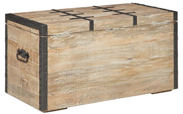 Signature Design by Ashley® Dartland Whitewash Storage Trunk-3