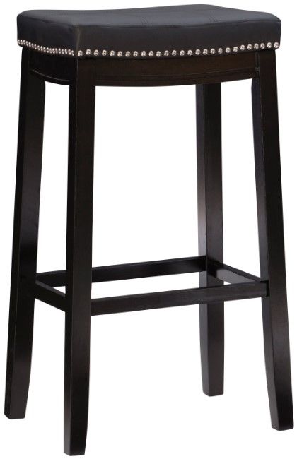 Linon Claridge 2-Piece Black Bar Stool Set-2