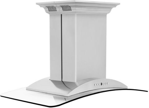 ZLINE 36" Stainless Steel Island Mounted Range Hood with CrownSound® Bluetooth Speakers-1
