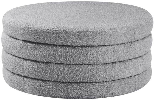 Meridian Furniture Aphia Grey Boucle Ottoman/Coffee Table-0