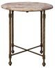 Furniture Classics Colmar Gray/White Side Table with Antique Brass Base-1