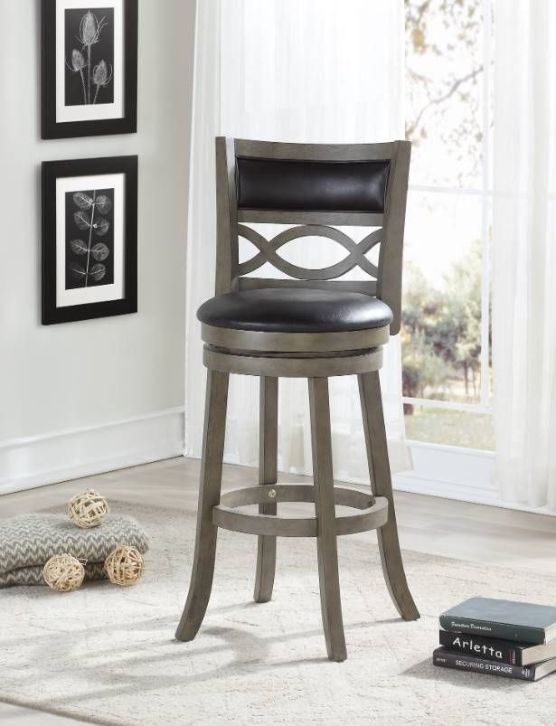 New Classic® Home Furnishings Manchester Black/Gray Bar Stool-1