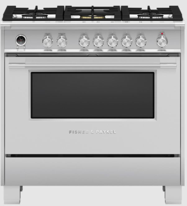 Fisher & Paykel 36" Brushed Stainless Steel Pro Style Dual Fuel Range-0