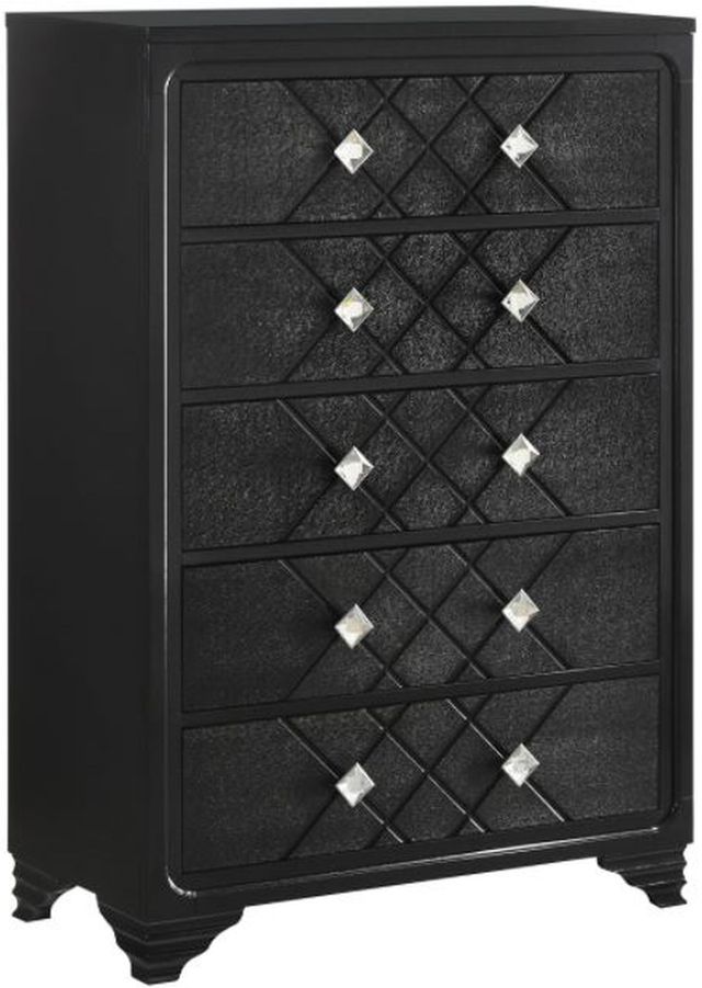Coaster® Penelope 5-Piece Black/Midnight Star California King Bedroom Set-3