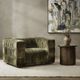 Classic Home Afeela Fern Green Upholstered Swivel Chair-0