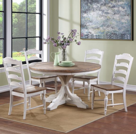 Winners Only® Augusta Rustic Brown/White Dining Side Chair-2